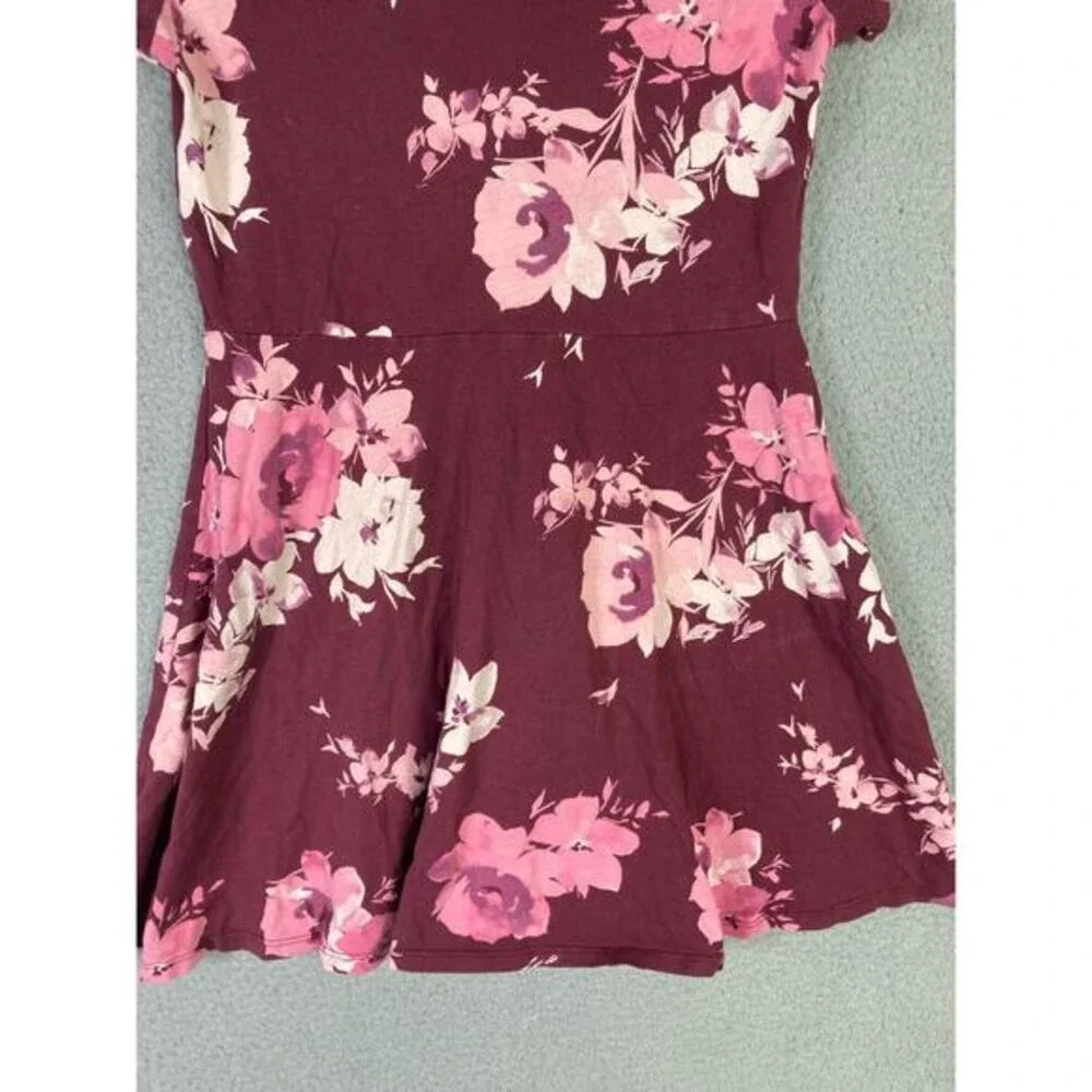 The Children's Place Girls Floral Fit & Flare Dress Size L Multicolor Red Pink - Picture 3 of 11